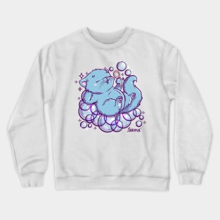 Cute cat blowing bubbles Crewneck Sweatshirt